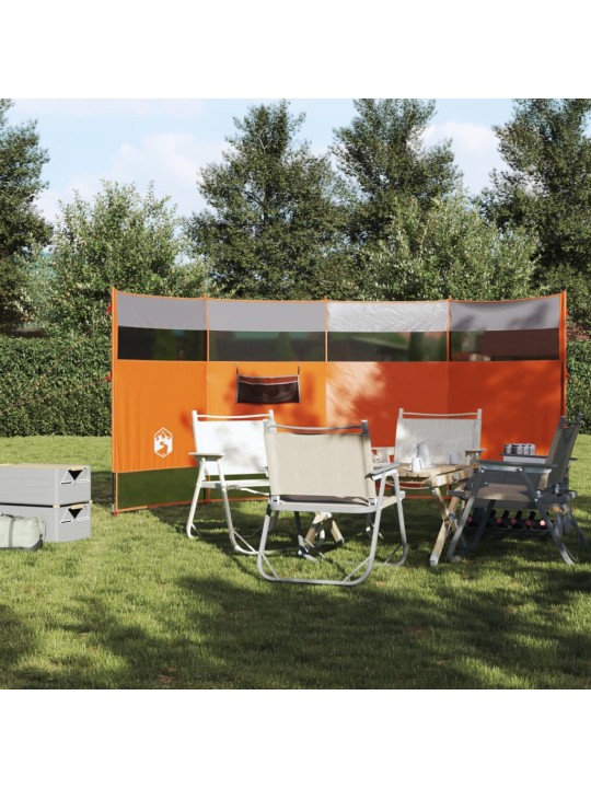 Kempingový větrolam oranžový 366 x 152 x 152 cm nepromokavý
