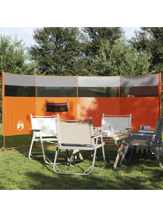 Kempingový větrolam oranžový 366 x 152 x 152 cm nepromokavý
