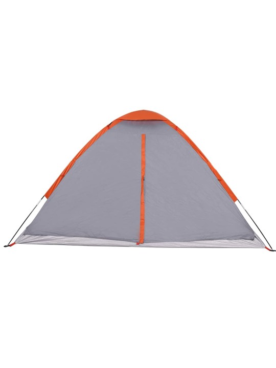 Kempingový stan kopule pro 2 osoby šedý a oranžový nepromokavý