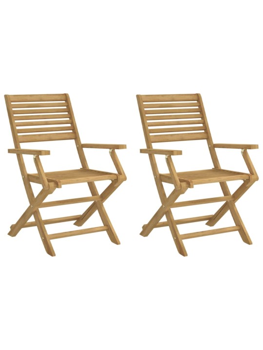 Skládací zahradní židle 2 ks 54,5x61,5x86,5 cm masivní akácie