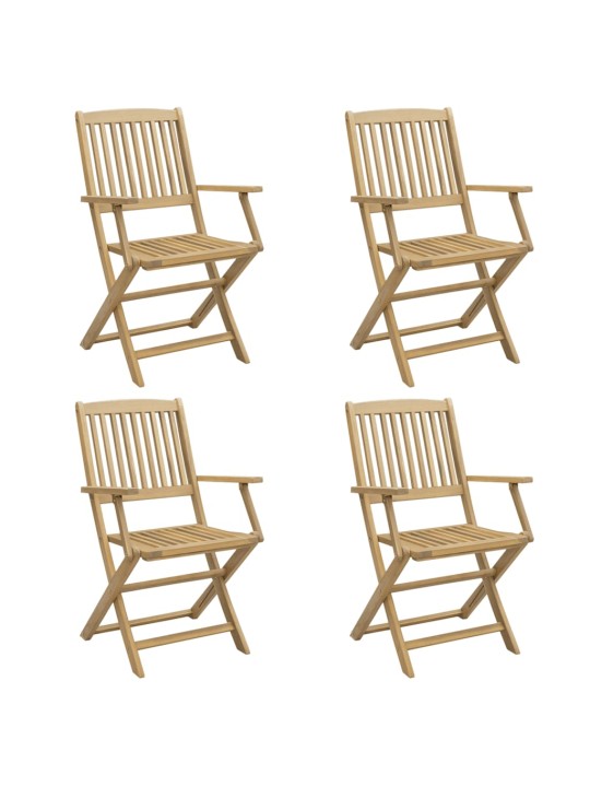 Skládací zahradní židle 4 ks 57,5 x 54,5 x 90 cm masivní akácie