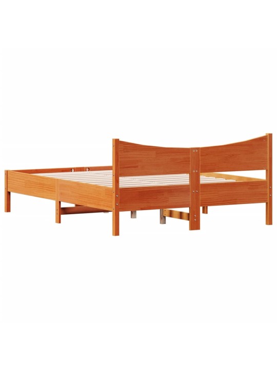 Postel bez matrace voskově hnědá 140 x 190 cm masivní borovice