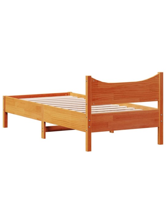 Postel bez matrace voskově hnědá 75 x 190 cm masivní borovice