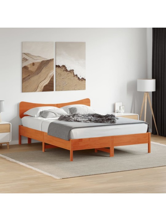 Čelo postele voskově hnědé 150 cm masivní borové dřevo