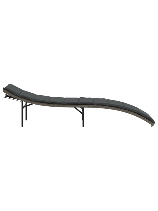 Zahradní lehátko s poduškou šedé 55 x 199 x 50 cm polyratan