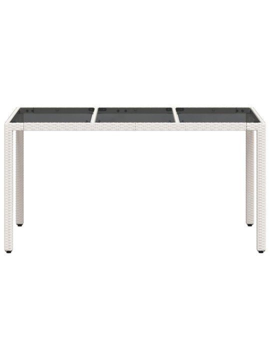Zahradní stůl se skleněnou deskou bílý 150x90x75 cm polyratan