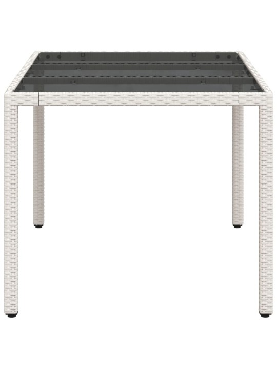 Zahradní stůl se skleněnou deskou bílý 150x90x75 cm polyratan