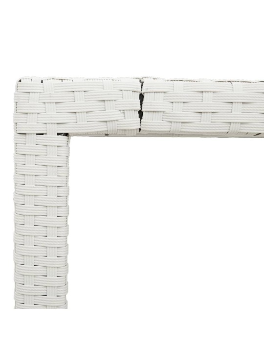 Zahradní stůl se skleněnou deskou bílý 150x90x75 cm polyratan