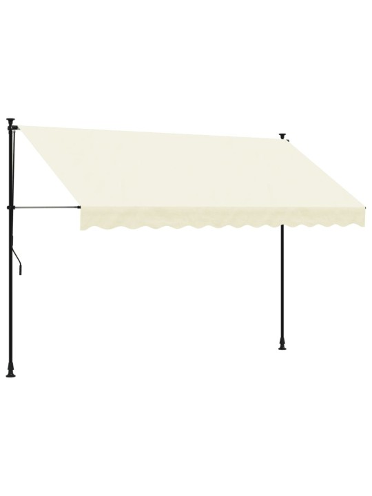Zatahovací markýza krémová 300 x 150 cm textil a ocel