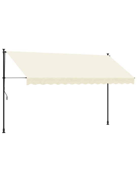Zatahovací markýza krémová 350 x 150 cm textil a ocel