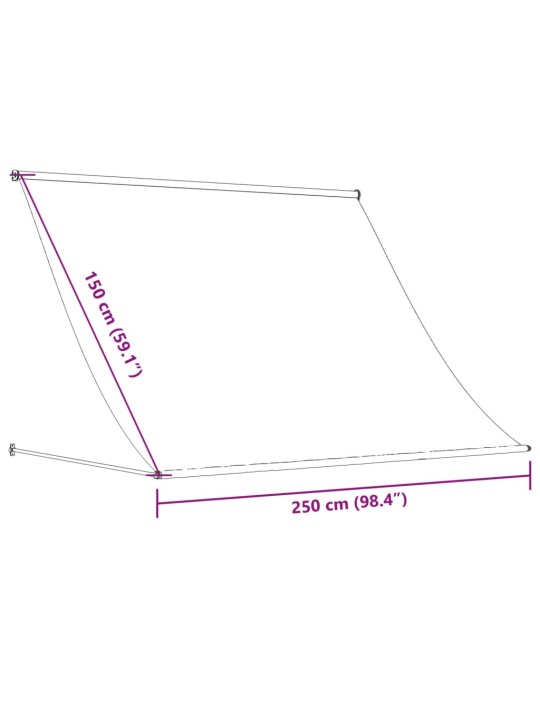 Zatahovací markýza antracitová 250 x 150 cm textil a ocel