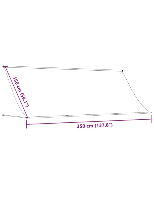 Zatahovací markýza antracitová 350 x 150 cm textil a ocel