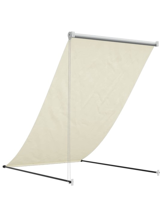 Zatahovací markýza krémová 150 x 150 cm textil a ocel