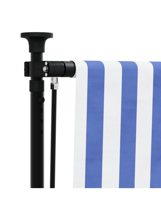 Venkovní roleta modrá a bílá 100 x 270 cm textil a ocel