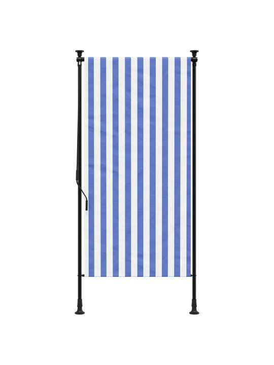Venkovní roleta modrá a bílá 120 x 270 cm textil a ocel
