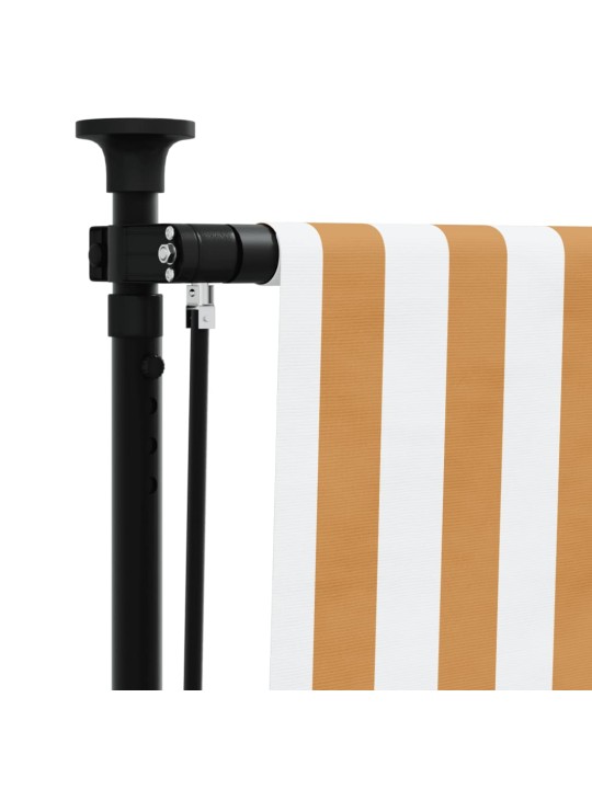 Venkovní roleta oranžová a bílá 100 x 270 cm textil a ocel