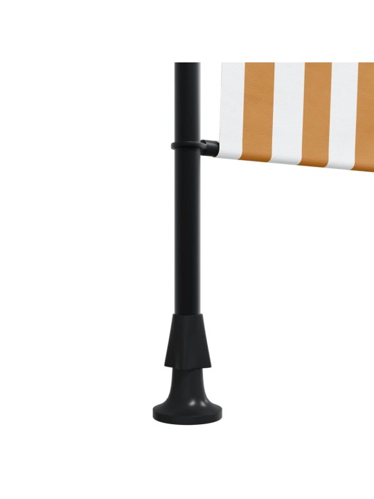 Venkovní roleta oranžová a bílá 100 x 270 cm textil a ocel