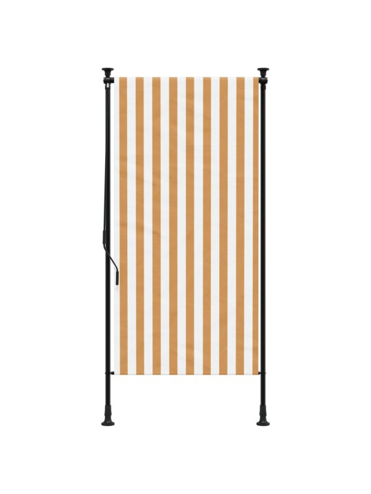Venkovní roleta oranžová a bílá 120 x 270 cm textil a ocel
