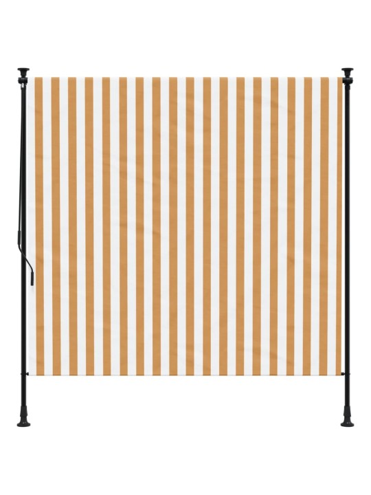 Venkovní roleta oranžová a bílá 150 x 270 cm textil a ocel