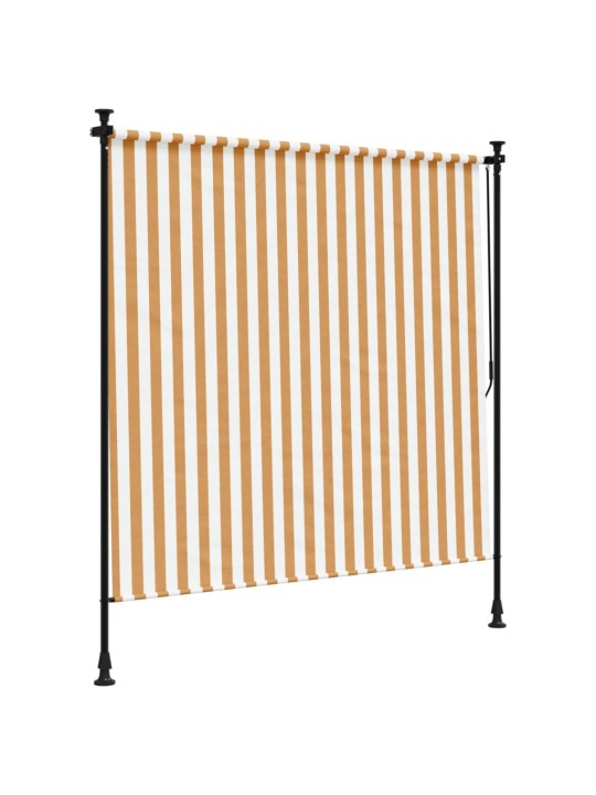 Venkovní roleta oranžová a bílá 150 x 270 cm textil a ocel