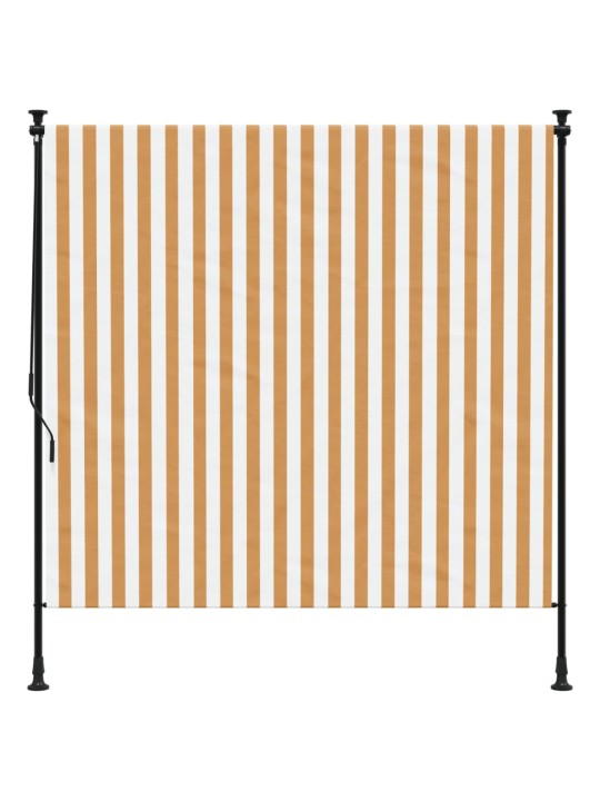 Venkovní roleta oranžová a bílá 200 x 270 cm textil a ocel
