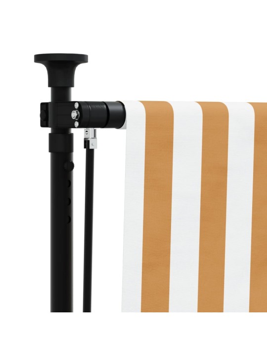 Venkovní roleta oranžová a bílá 200 x 270 cm textil a ocel