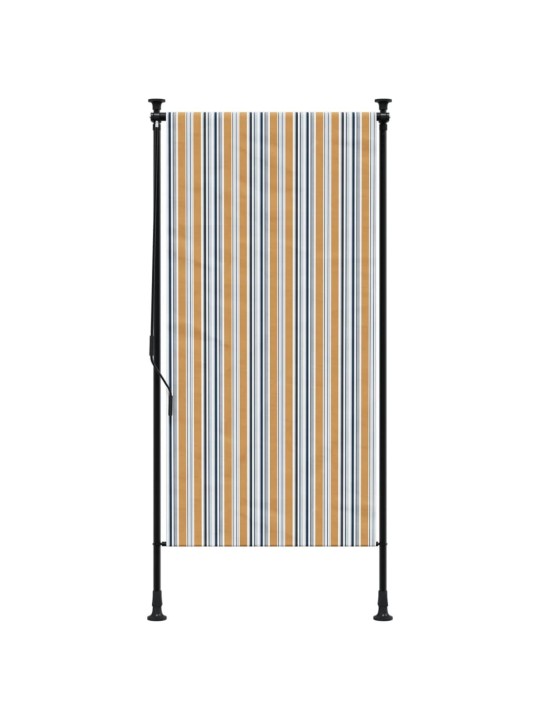 Venkovní roleta žlutá a bílá 100 x 270 cm textil a ocel