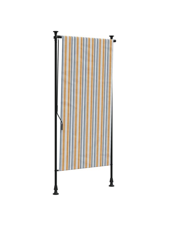 Venkovní roleta žlutá a bílá 120 x 270 cm textil a ocel