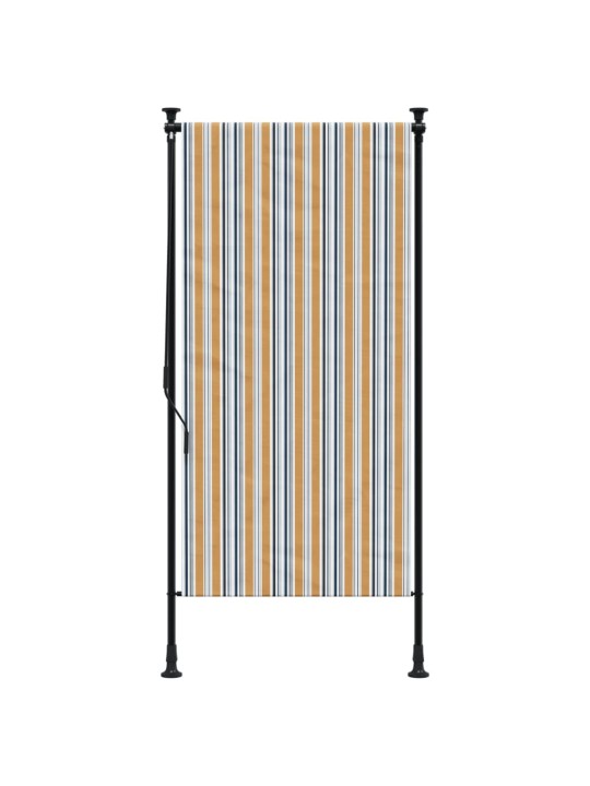 Venkovní roleta žlutá a bílá 120 x 270 cm textil a ocel
