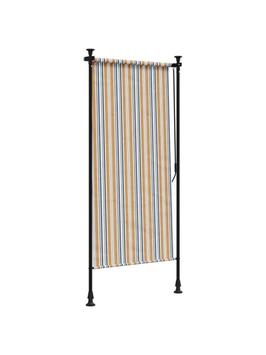 Venkovní roleta žlutá a bílá 120 x 270 cm textil a ocel