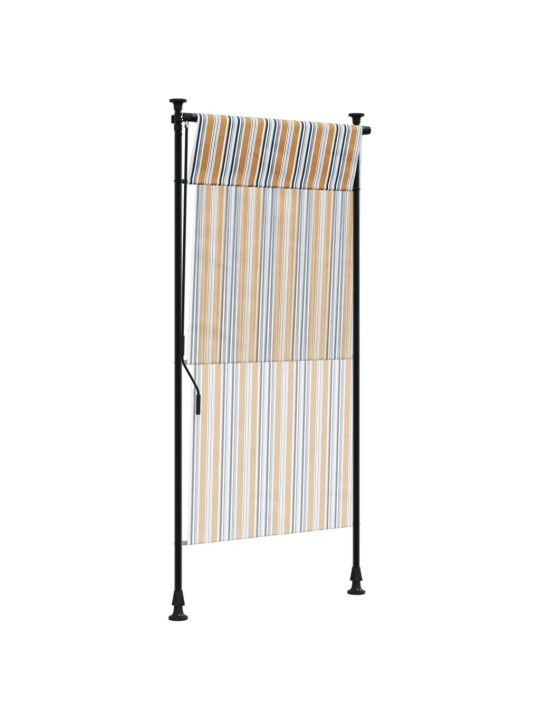 Venkovní roleta žlutá a bílá 120 x 270 cm textil a ocel