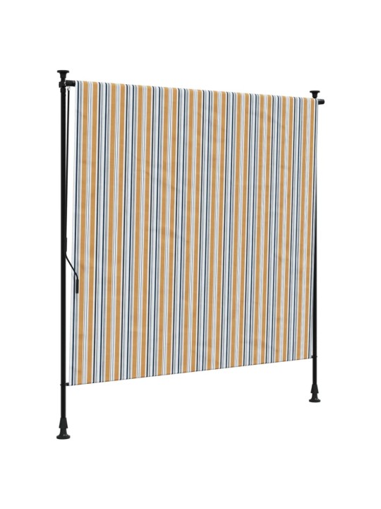 Venkovní roleta žlutá a bílá 150 x 270 cm textil a ocel