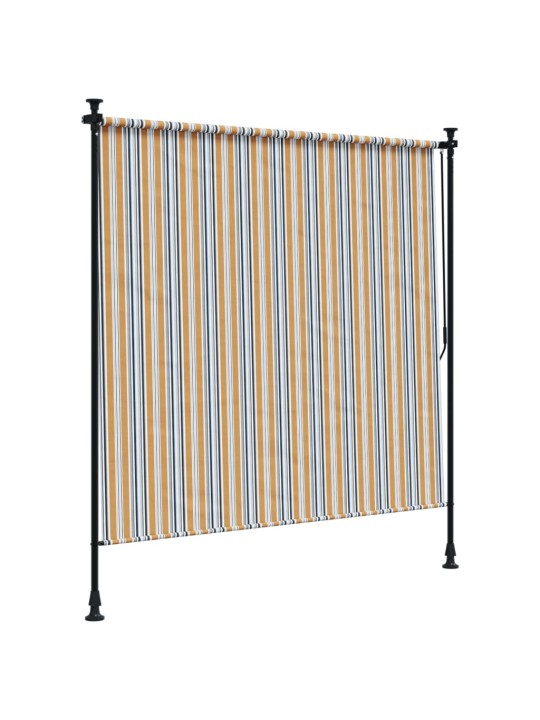 Venkovní roleta žlutá a bílá 150 x 270 cm textil a ocel