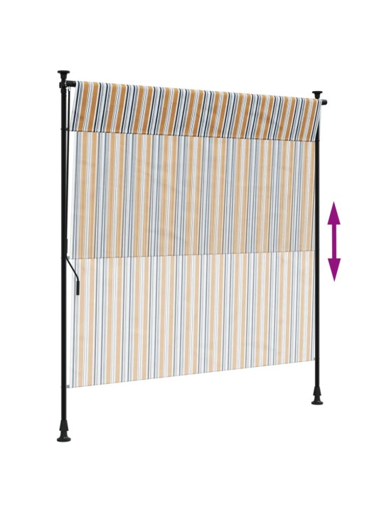 Venkovní roleta žlutá a bílá 150 x 270 cm textil a ocel