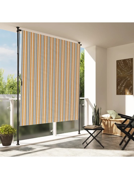 Venkovní roleta žlutá a bílá 150 x 270 cm textil a ocel