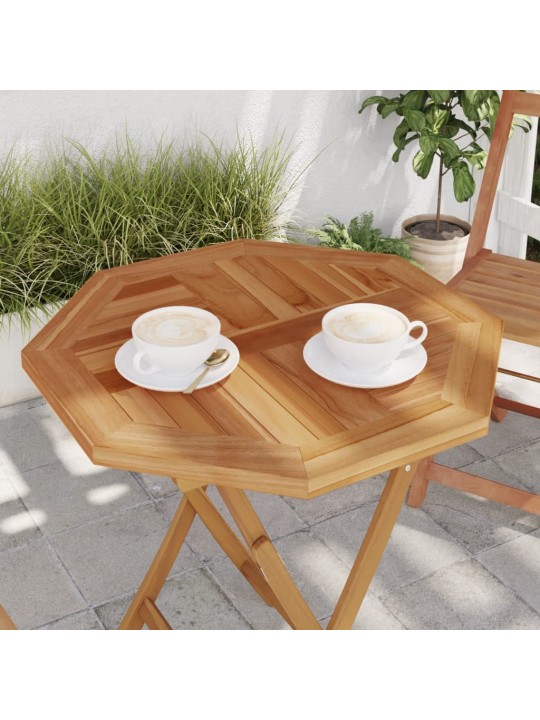 Stolní deska 60 x 60 x 2,5 cm osmihranná masivní teakové dřevo