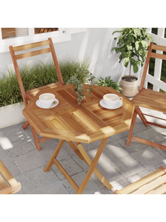 Stolní deska 70 x 70 x 2,5 cm osmihranná masivní teakové dřevo