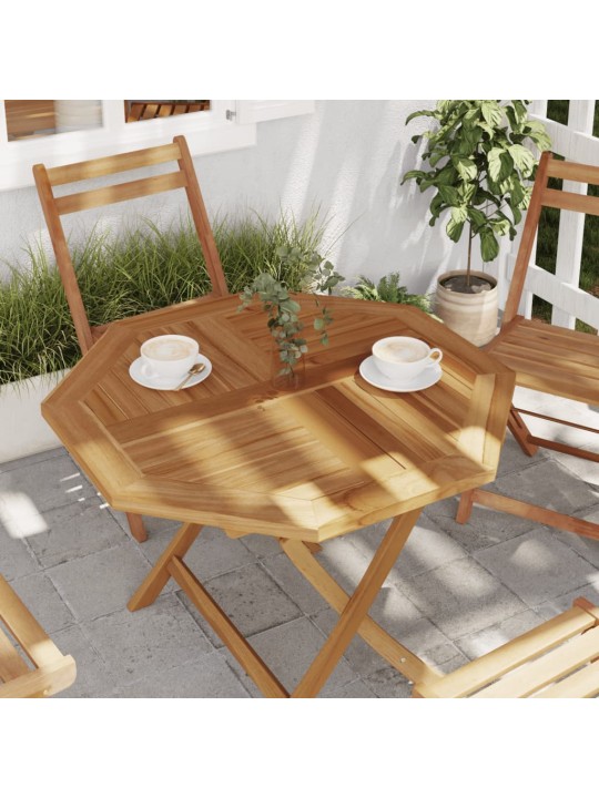 Stolní deska 80 x 80 x 2,5 cm osmihranná masivní teakové dřevo
