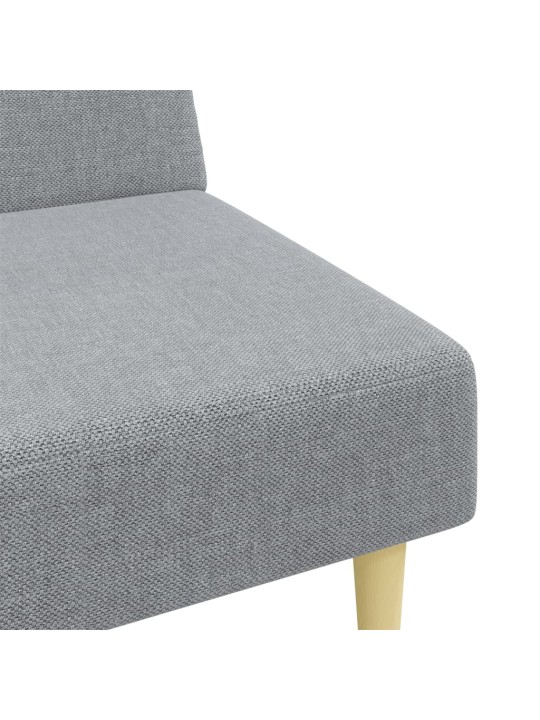 2místná rozkládací pohovka s podnožkou světle šedá textil