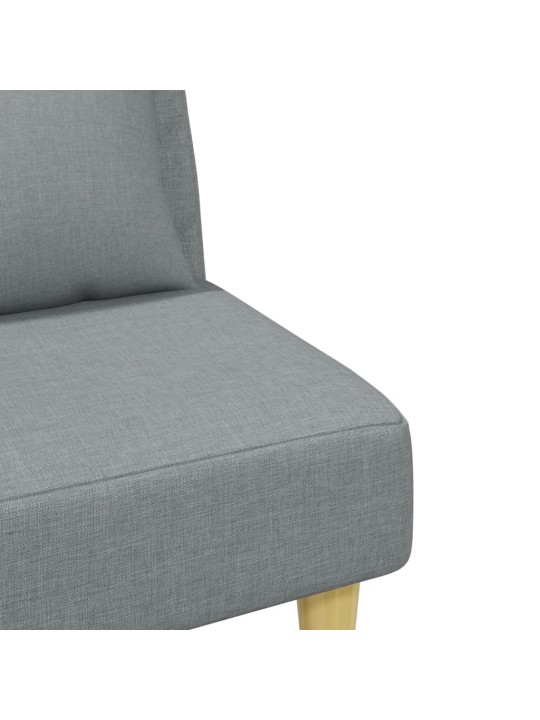 2místná rozkládací pohovka polštáře podnožka světle šedá textil