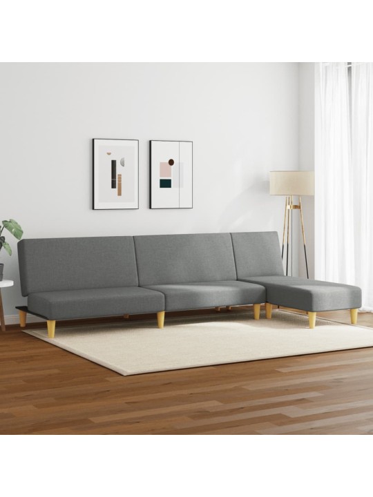 2dílná sedací souprava tmavě šedá textil