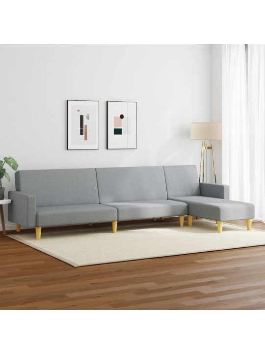 2dílná sedací souprava světle šedá textil