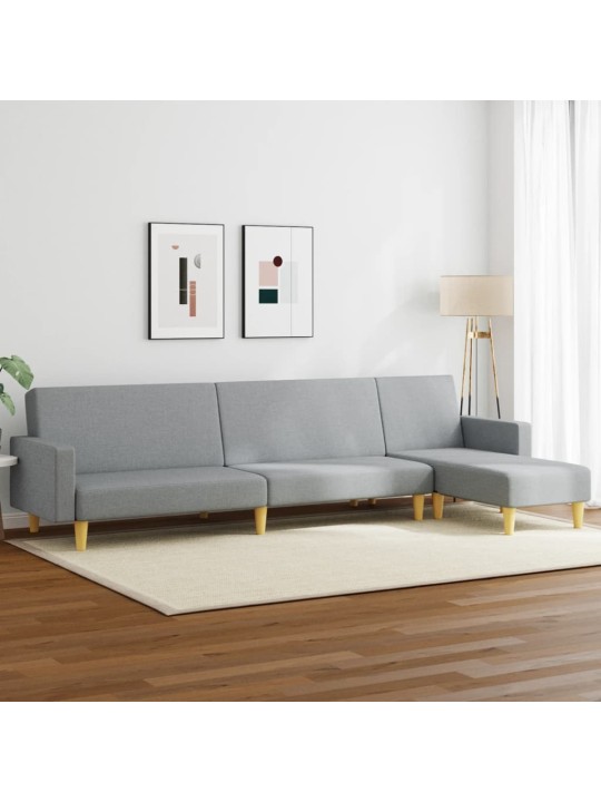 2dílná sedací souprava světle šedá textil