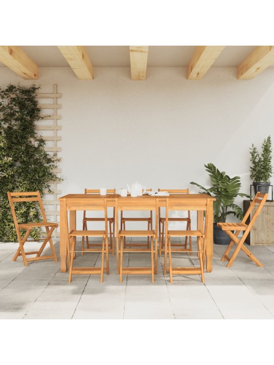 Skládací bistro židle 8 ks masivní akáciové dřevo