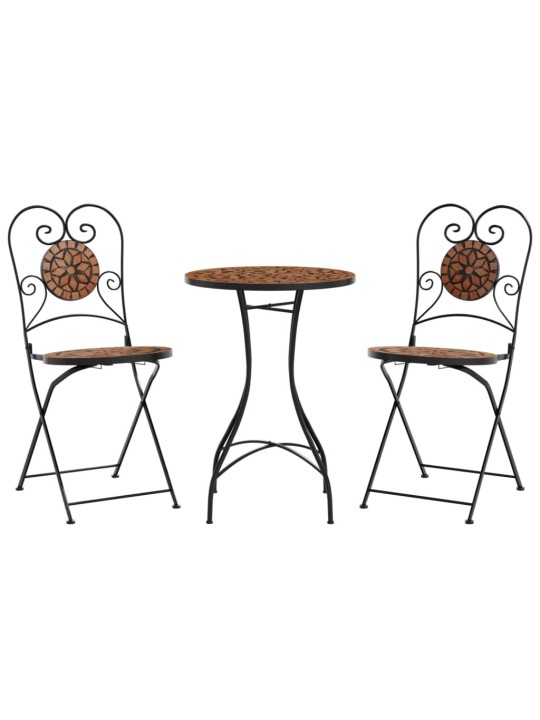 Mozaikový bistro set terakotový železo a keramika