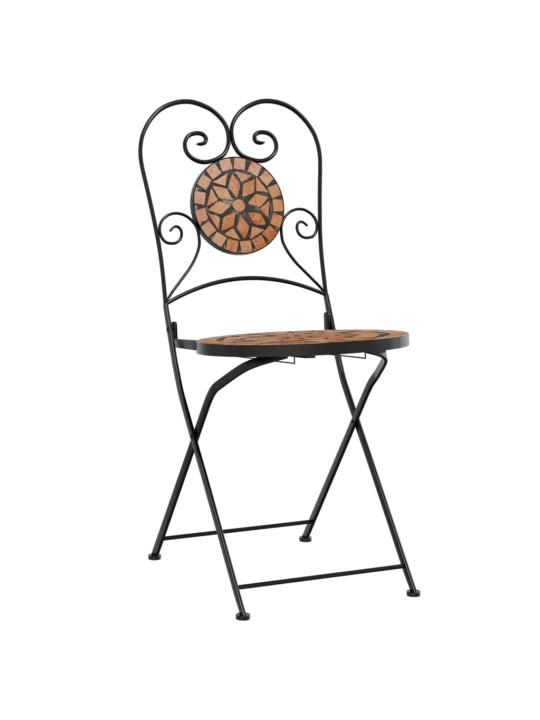 Mozaikový bistro set terakotový železo a keramika