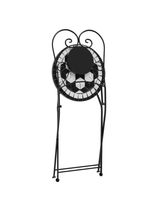Mozaikový bistro set černý a bílý železo a keramika