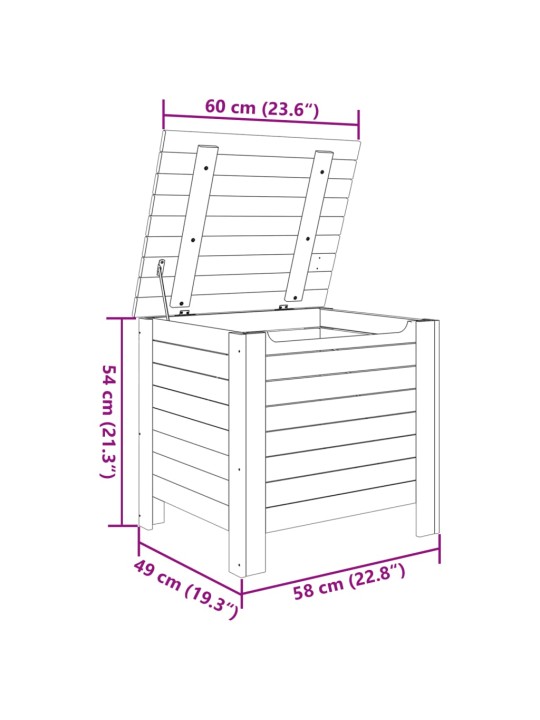 Úložný box s víkem RANA bílý 60x49x54 cm masivní borové dřevo