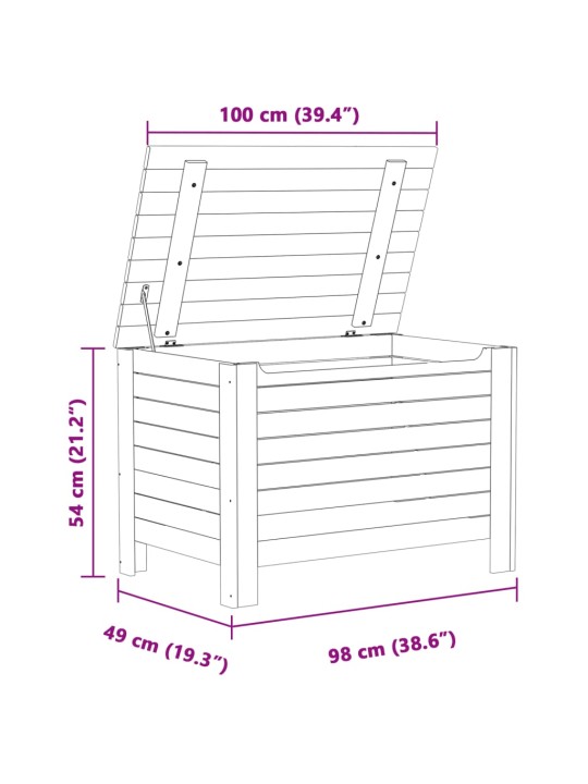 Úložný box s víkem RANA 100 x 49 x 54 cm masivní borové dřevo