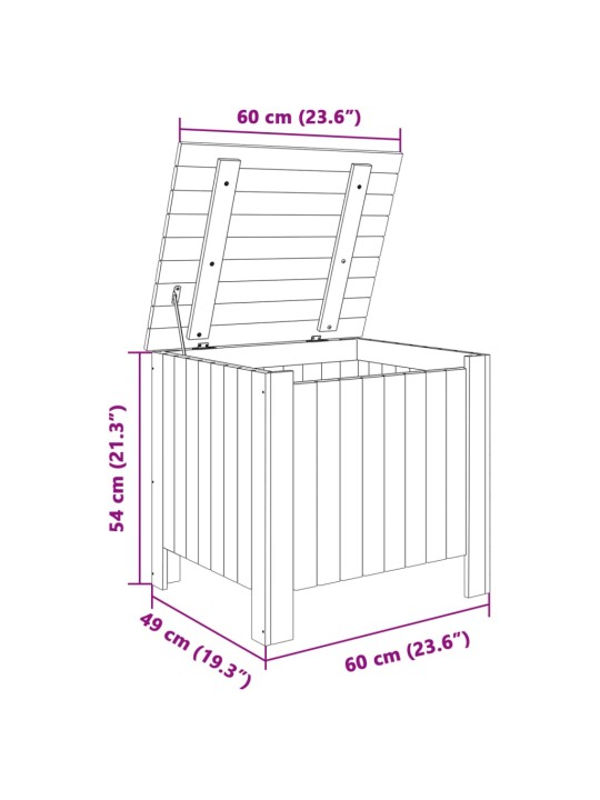 Úložný box s víkem RANA 60 x 49 x 54 cm masivní borové dřevo